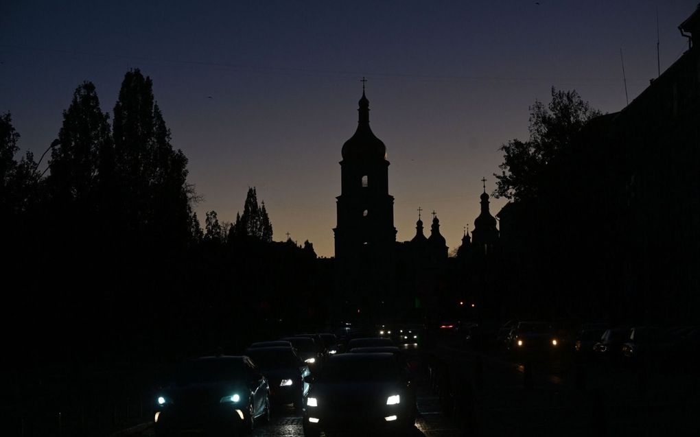 Stroomuitval teistert Kiev. Oekraïne overweegt de evacuatie van burgers. beeld AFP, Sergei Supinksy