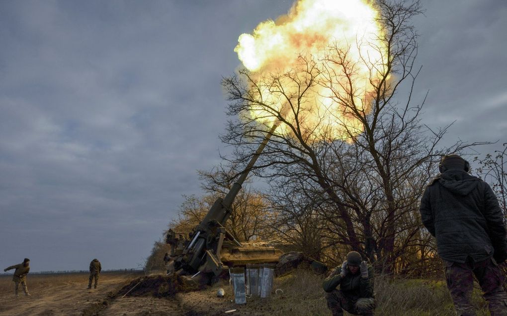 Oekraïense militairen in de omgeving van Cherson. beeld EPA, Stanislav Kozliuk