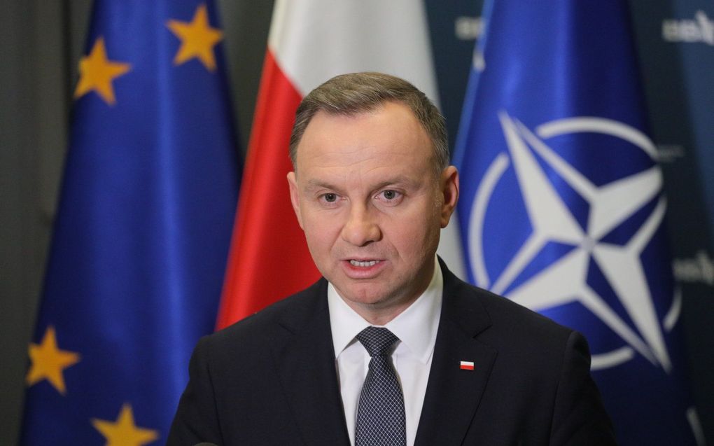 De Poolse president Andrzej Duda. beeld EPA, Pawel Supernak Poland Out