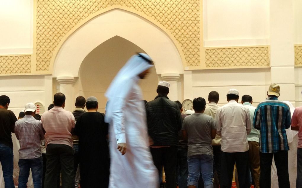 Islamitisch gebedshuis in Doha, de hoofdstad van Qatar. Tijdens het WK in Qatar zijn islamitische zendelingen actief om bezoekers bekend te maken met de islam. Een deel van hen opereert op uitnodiging van het WK-gastland. beeld RD