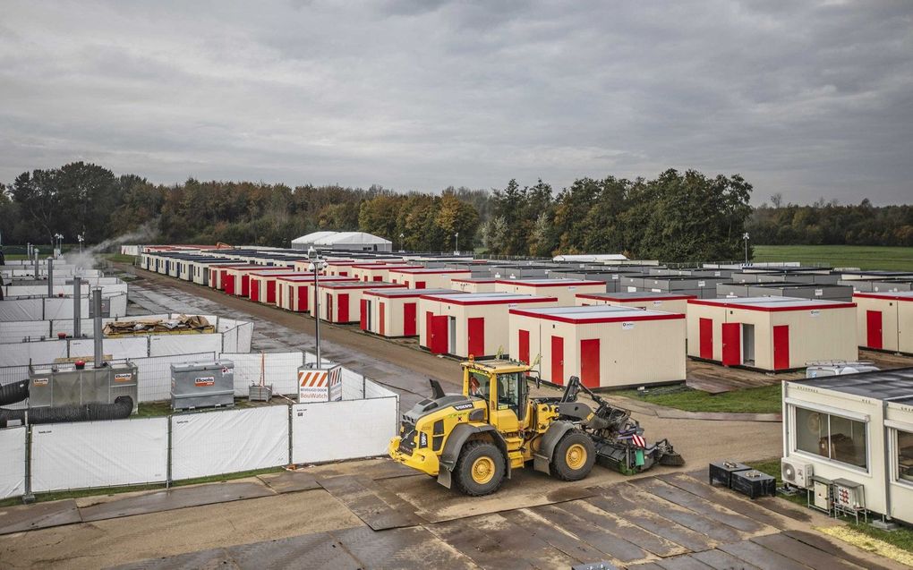 De opvanglocatie in Biddinghuizen. beeld ANP, Eva Plevier