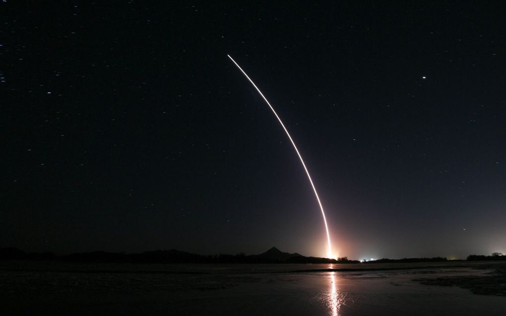 Ruimteschip Shenzhou-15 vertrok dinsdag naar het nieuwe internationale ruimtestation Tiangong. beeld EPA, Bei He