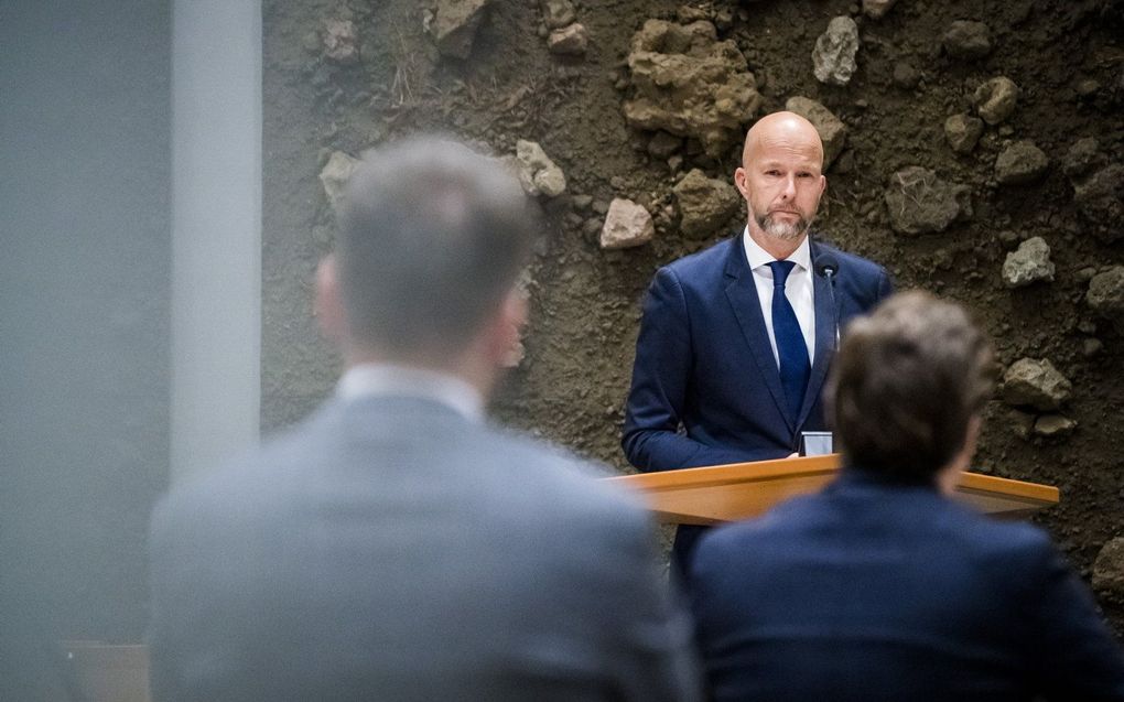 Tjeerd de Groot (D66) tijdens het debat over het Stikstofrapport van Johan Remkes. beeld ANP, Bart Maat