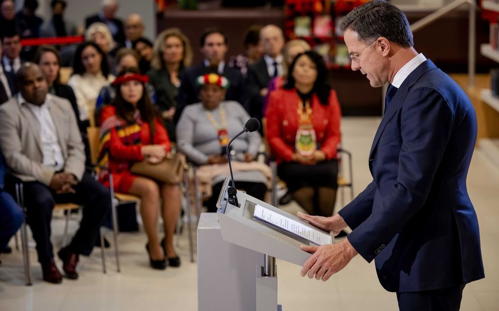 Premier Rutte biedt excuses aan voor het slavernijverleden. beeld ANP, Robin van Lonkhuijsen