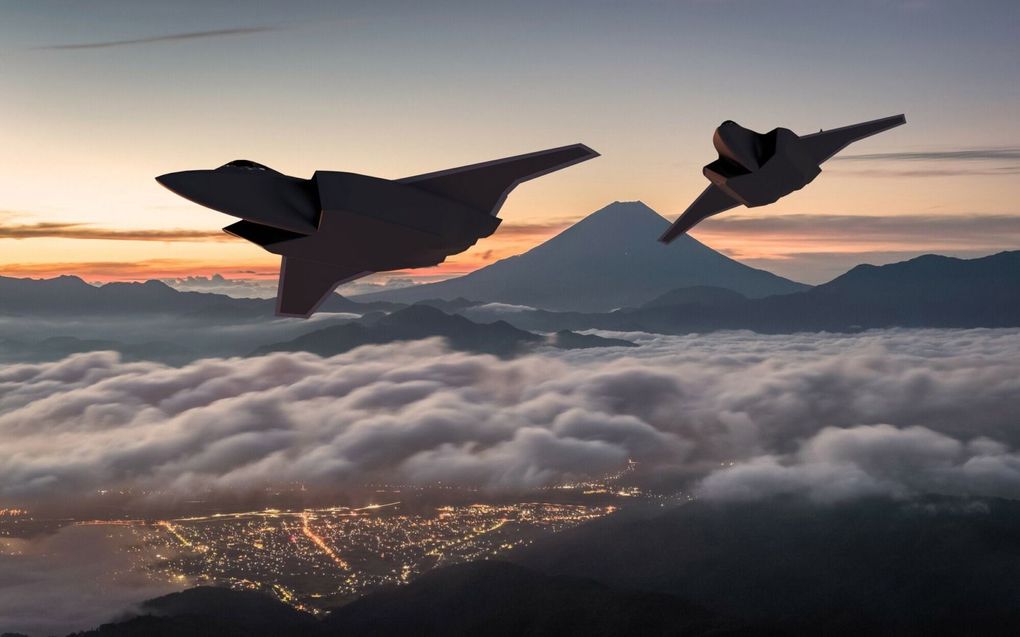 Het geld gaat deels naar een gevechtsvliegtuig dat Japan met Groot-Brittannië en Italië gaat bouwen. Foto: zo moet de straaljager eruit komen te zien. beeld EPA, Japans Ministerie van Defensie