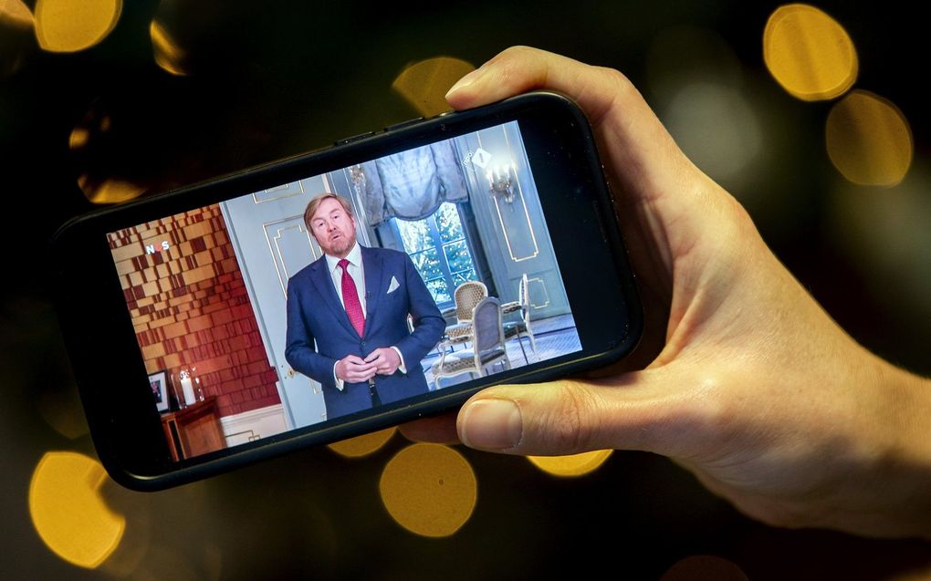 Koning Willem-Alexander houdt zijn jaarlijkse kersttoespraak. beeld ANP, Koen van Weel