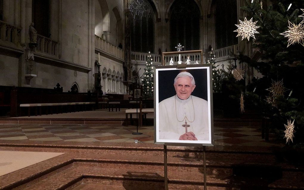 Portret van Benedictus in het Duitse Regensberg. beeld AFP, Florian CAZERES