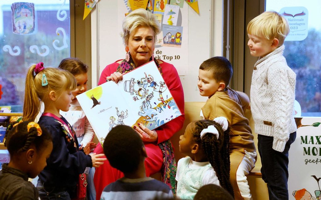 Prinses Laurentien tijdens het Nationale Voorleesontbijt. beeld ANP, Bas Czerwinski