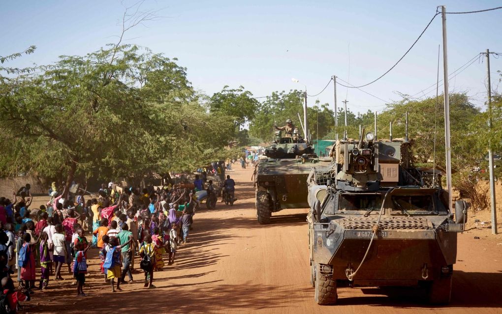 Franse soldaten in de Gorom, in het noorden van Burkina Faso, november 2019. beeld AFP, Michele Cattani