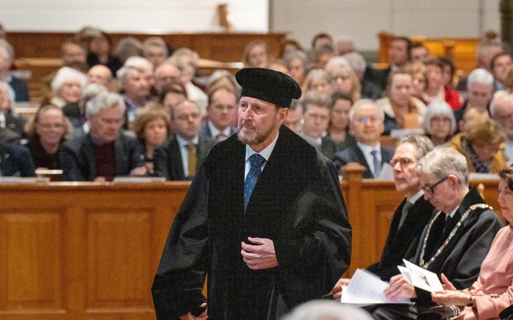 Prof. H.G.L. Peels nam vrijdag afscheid van de Theologische Universiteit Apeldoorn. beeld Niek Stam