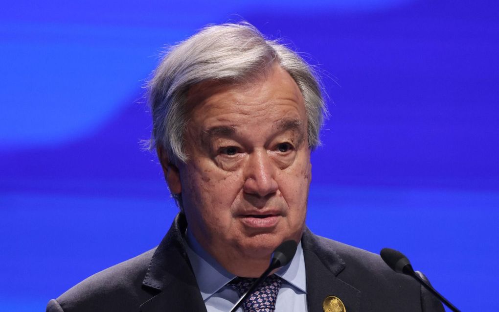 Antonio Guterres. beeld AFP, Joseph Eid