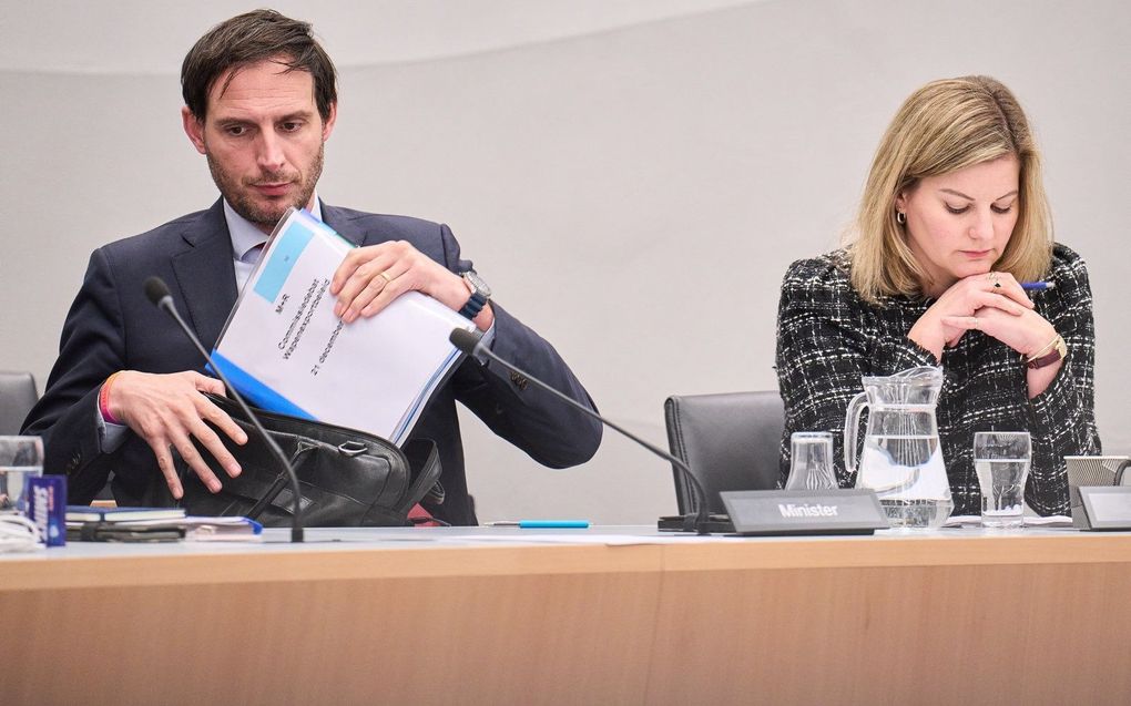 De ministers Wopke Hoekstra van Buitenlandse Zaken (l.) en Liesje Schreinemacher (Buitenlandse Handel en Ontwikkelingssamenwerking. beeld ANP, Phil Nijhuis