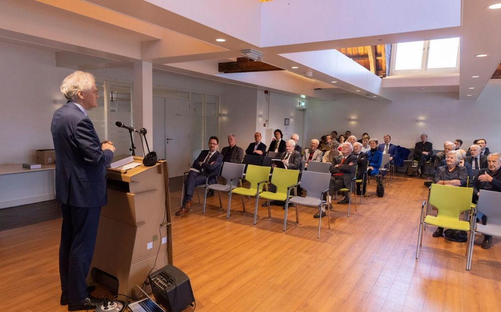 Deel 5c van het verzameld werk van dr. A. A. van Ruler werd vrijdagmiddag gepresenteerd in het gebouw van de Theologische Universiteit Kampen I Utrecht.  beeld Erik Kottier