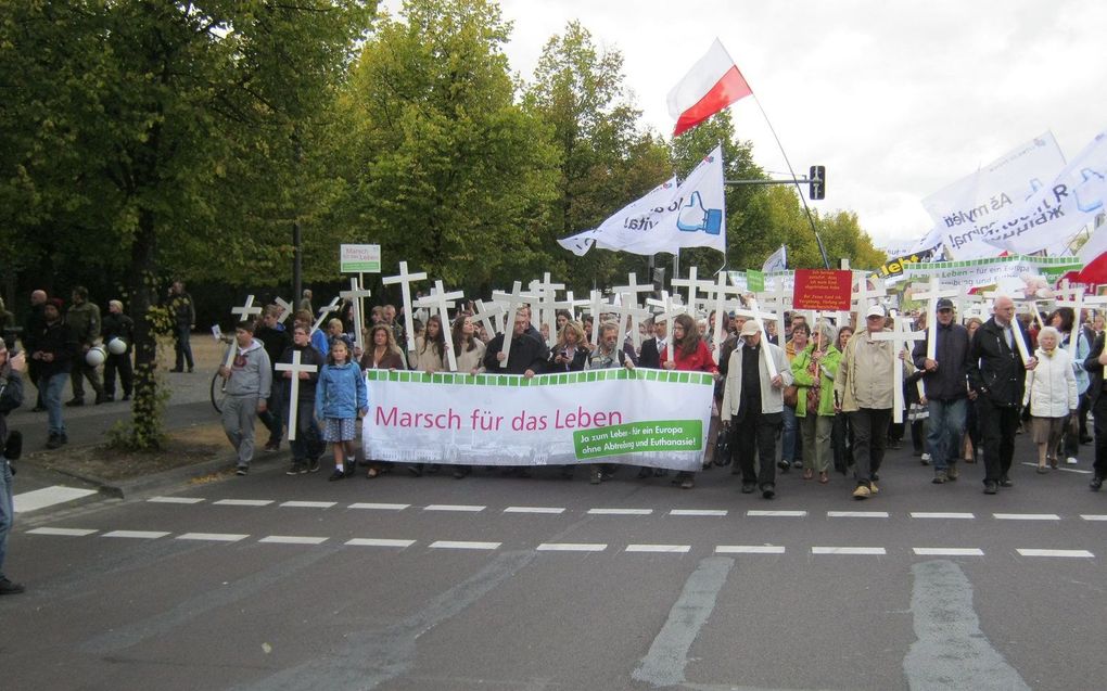 Drie Duitse prolifeorganisaties zijn niet welkom op een Duitse Kerkendag. Foto: een Mars voor het Leven in Berlijn. beeld Michael van der Mast