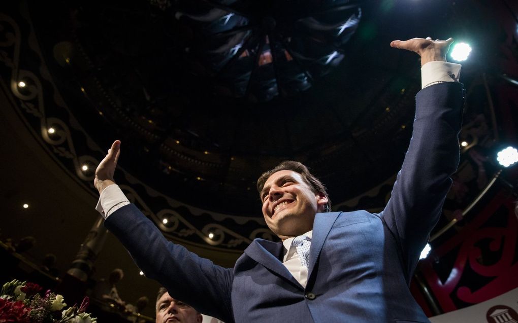 Baudet viert verkiezingsoverwinning in 2019. beeld ANP, Bart Maat