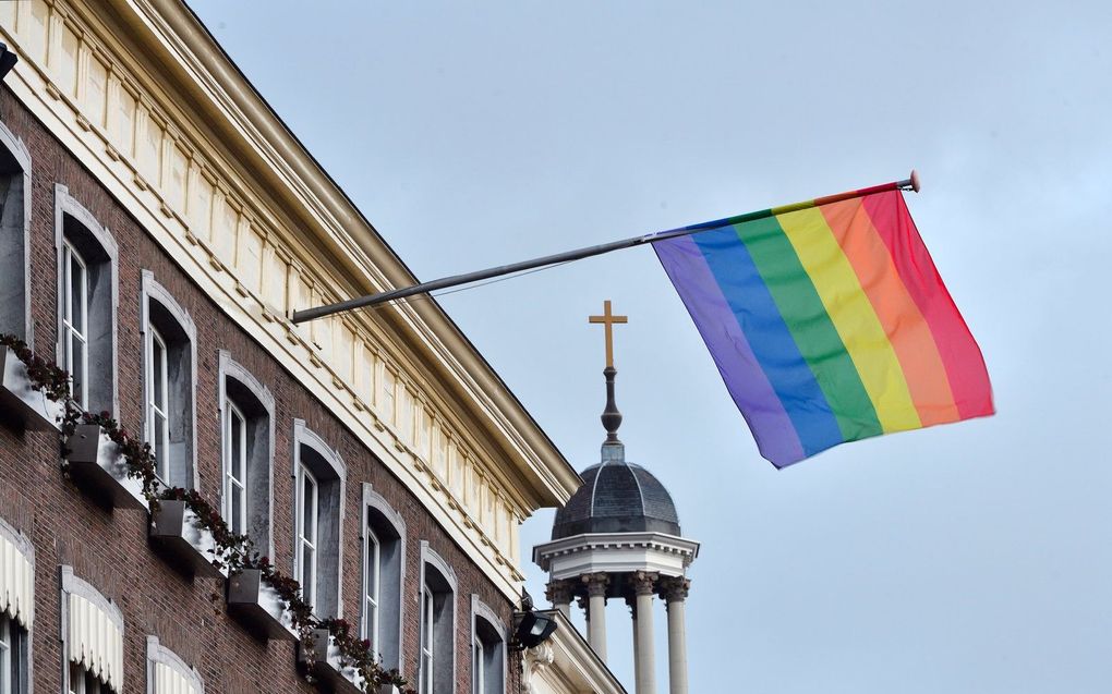 Regenboogvlag op stadskantoor Breda, beeld Erald van der Aa