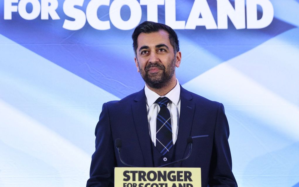 Humza Yousaf, de nieuwe premier van Schotland. beeld EPA, Robert Perry