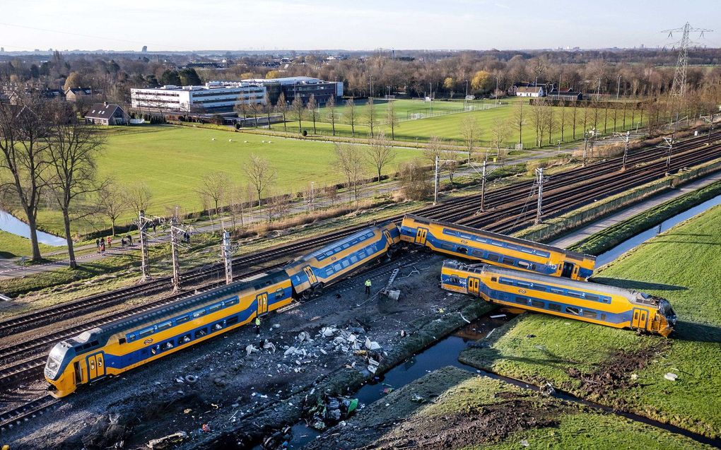 Bij een treinongeluk in Voorschoten viel afgelopen dinsdag een dode. beeld ANP REMKO DE WAAL