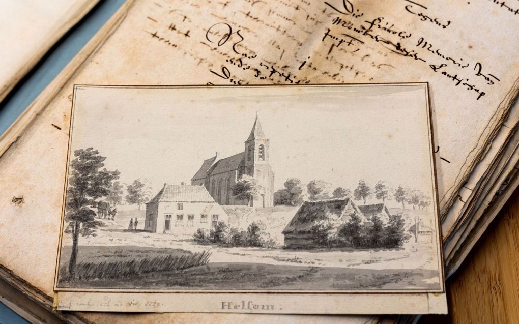 Eeuwenoude prent van het kerkje van Heelsum. beeld RD, Anton Dommerholt