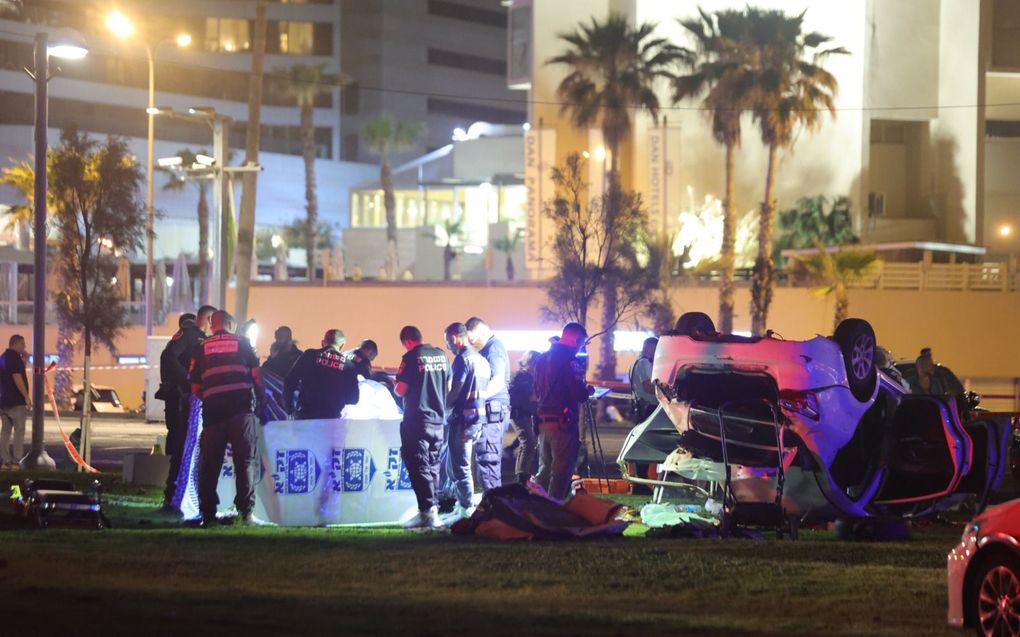 Bij een aanslag op de strandboulevard van Tel Aviv op 7 april werd Alessandro Parini, een 35-jarige advocaat uit Rome, vermoord en werden zeven voetgangers verwond. beeld EPA, Abir Sultan