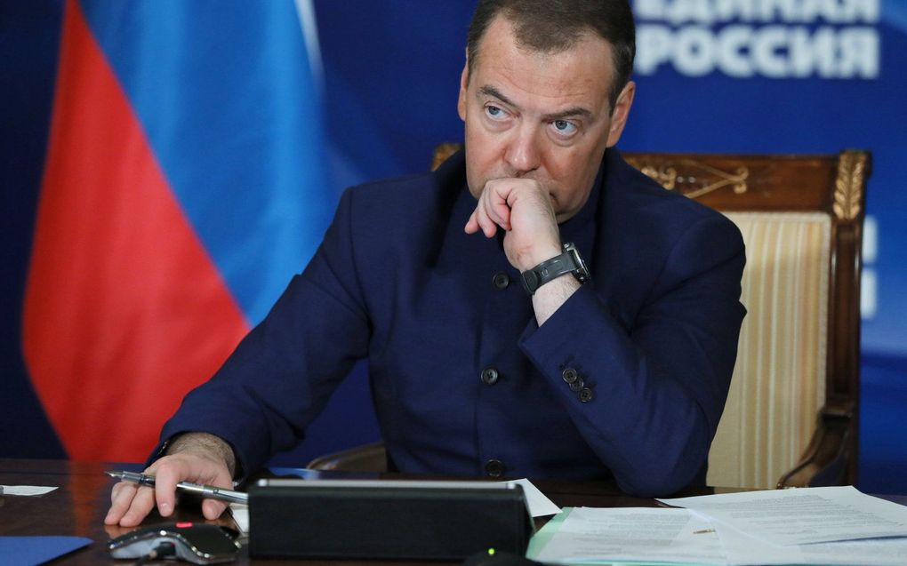 Medvedev. beeld EPA, EKATERINA SHTUKINA