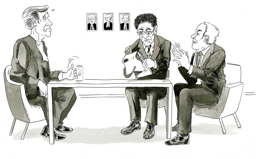 Het periodieke gesprek tussen predikant en kerkenraad mag geen functioneringsgesprek worden. Illustratie Jos Ansink.