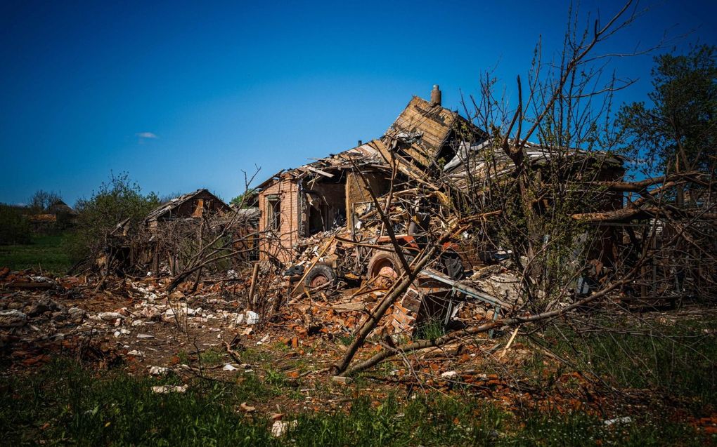 Verwoestingen in de Oekraïense regio Donetsk. beeld AFP, Dimitar Dilkoff