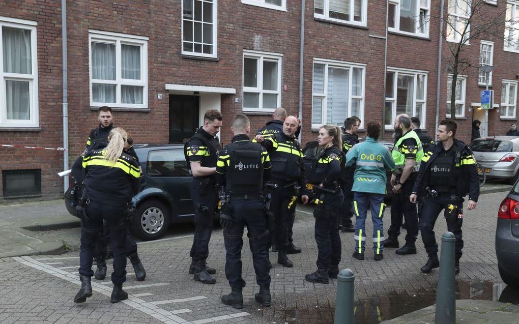 Politie doet onderzoek na een schietpartij in Rotterdam. beeld ANP, Media TV