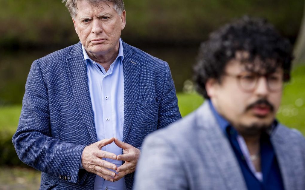 De voorzitters van LTO en NAJK, Sjaak van der Tak (l.) en Roy Meijer, na een eerdere gespreksronde. beeld ANP, Sem van der Wal