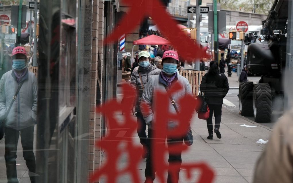 Straatbeeld in Chinatown New York. beeld AFP, Spencer Platt