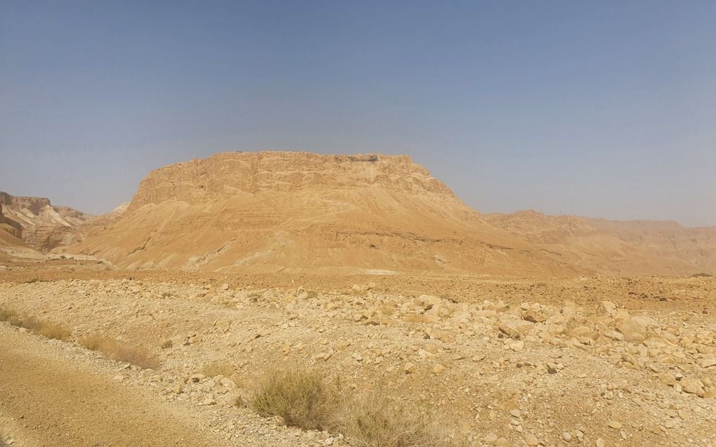 De Massada steekt zo’n 400 meter boven het landschap uit en is bij uitstek een veilige plaats om je te verbergen. beeld Bastiaan van Soest