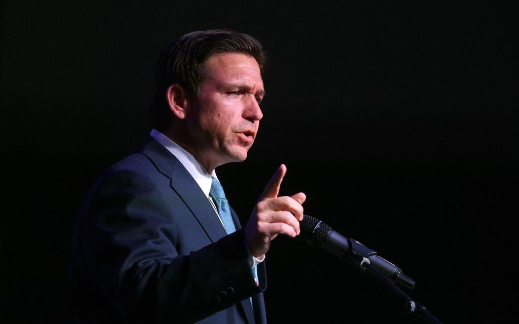 Ron DeSantis op 6 mei in Rothschild, Wisconsin. beeld AFP, Scott Olson