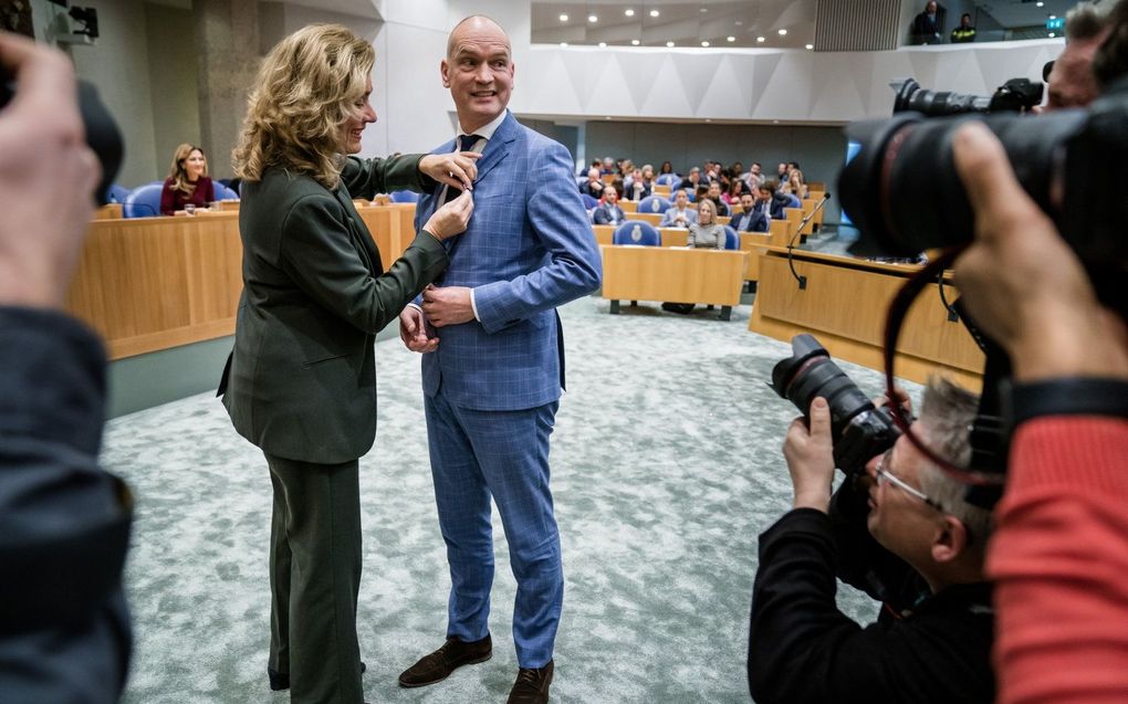 Segers bij zijn afscheid van de Tweede Kamer, afgelopen januari. beeld ANP, Bart Maat