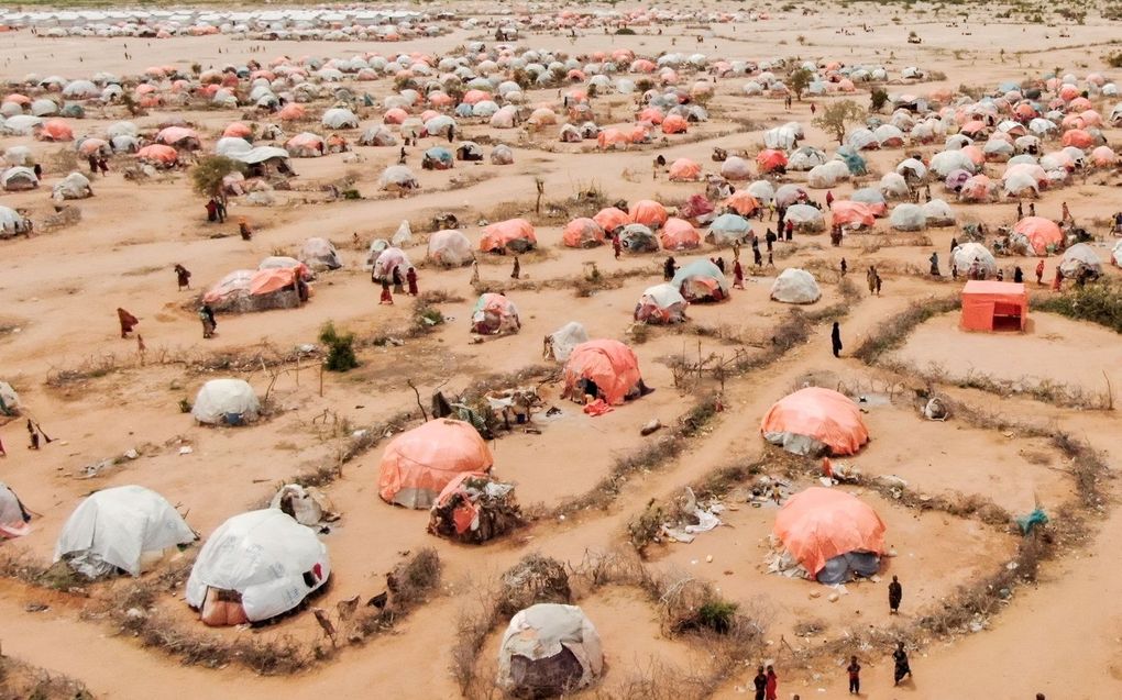 Somalische ontheemden in Dolow, in het zuiden van Somalië. Meer dan een miljoen Somaliërs zijn op drift geraakt als gevolg van droogte en conflicten. beeld AFP, Hassan Ali Elmi