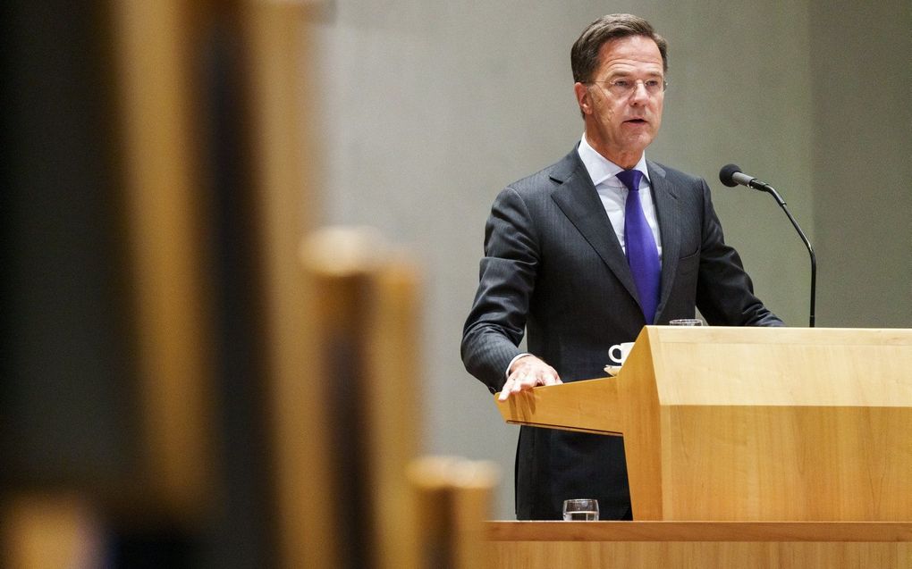 Premier Rutte in het debat over onderzoek naar dekolonisatie. beeld ANP, LEX VAN LIESHOUT