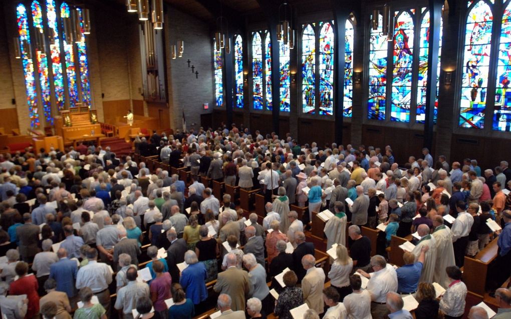 Kerkdienst in een Christian Reformed Church. beeld Mlive