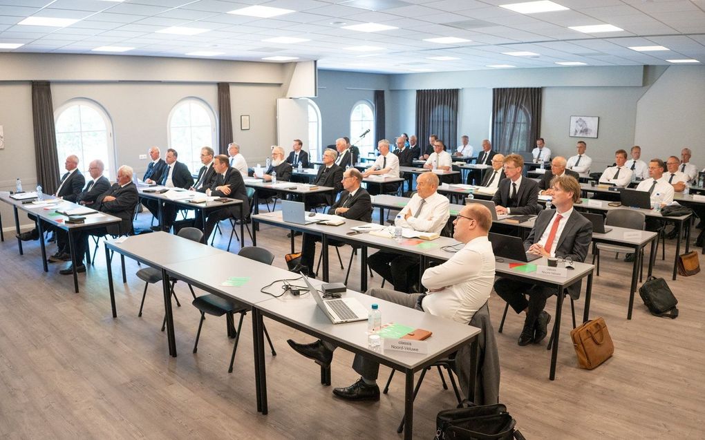 De generale synode van de Hersteld Hervormde Kerk. beeld Niek Stam