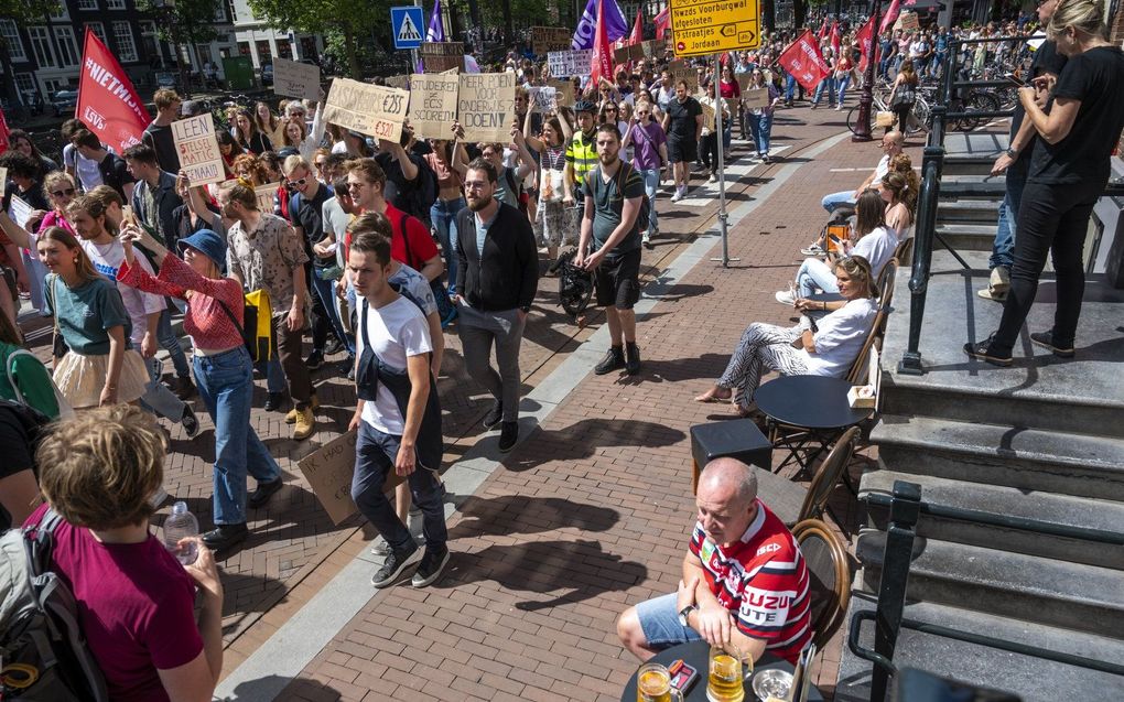 Studenten proteerden vorig jaar in Amsterdam voor een ruimere basisbeurs. beeld ANP, EVERT ELZINGA