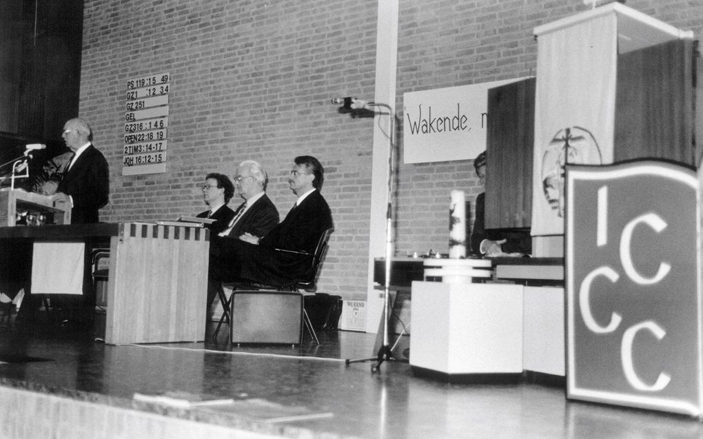 Bijeenkomst van de ICCC en het Regionaal Reformatorisch Interkerkelijk Bezinningsverband (RRIB) in Beetsterzwaag in mei 1995. beeld RD