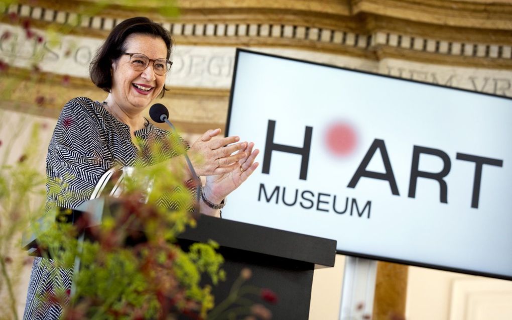 Directeur Annabelle Birnie van Hermitage Amsterdam maandag tijdens een toelichting over de nieuwe koers van het museum. beeld ANP, KOEN VAN WEEL