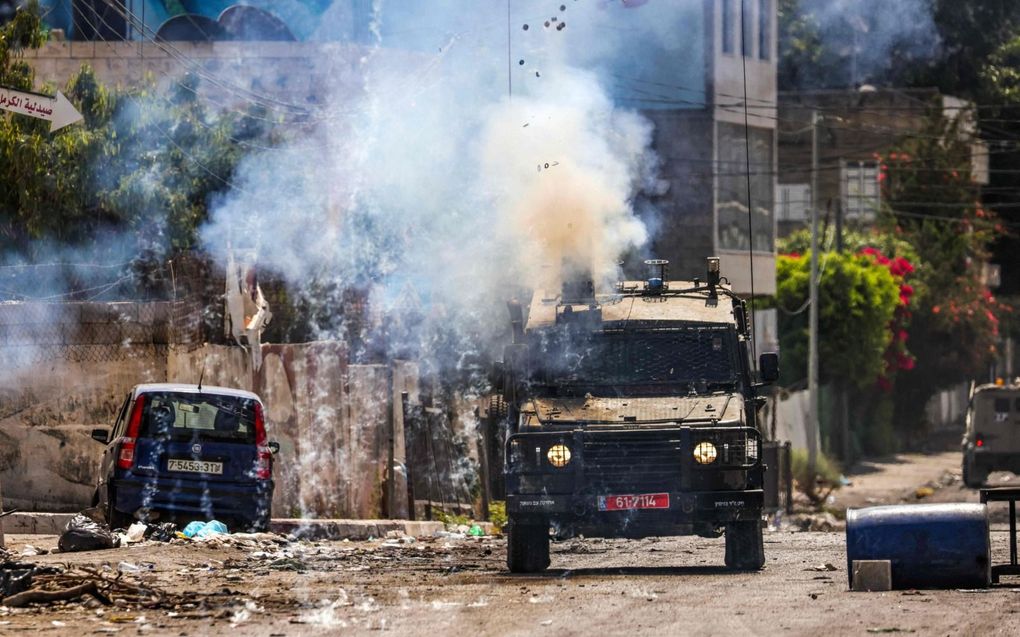 Israëlische troepen in Jenin. beeld AFP, Ronaldo Schemidt