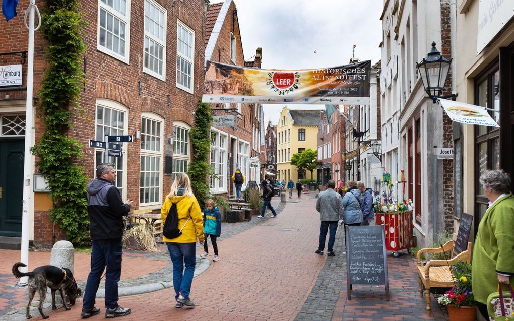 De oude binnenstad van Leer is gebouwd op de oever van de Leda, een zijtak van de Eems. beeld RD, Anton Dommerholt