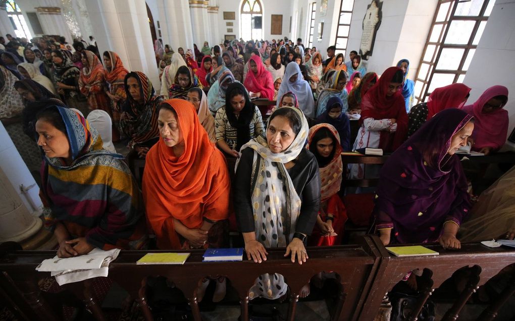 Christenen in een kerk in Pakistan. beeld EPA, Bilawal Arbab