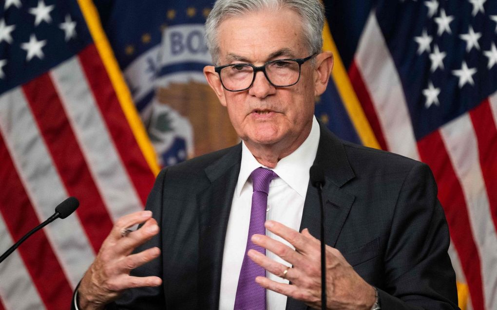 Fed-president Jerome Powell. beeld AFP, Saul Loeb