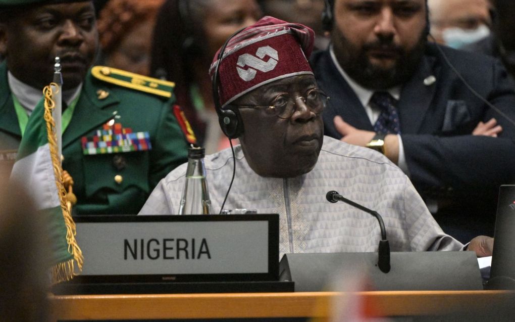 Bola Tinubu, de Nigeriaanse president en voorzitter van Ecowas. beeld AFP, Simon Maina