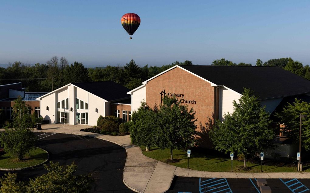 Een kerk in de Amerikaanse plaats Readington, New Jersey. beeld AFP, Julia Nikhinson