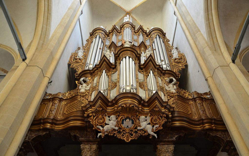 Het Hinsz-orgel van de Bovenkerk in Kampen. beeld Gert de Looze