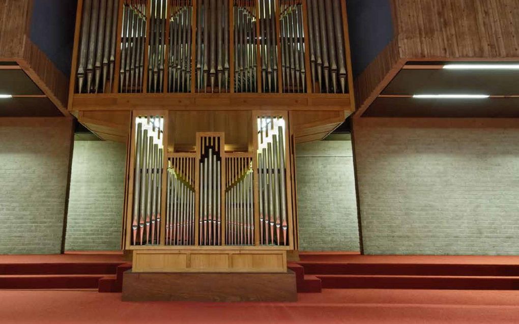 Het Couperinorgel in de aulu van de VU. beeld VU