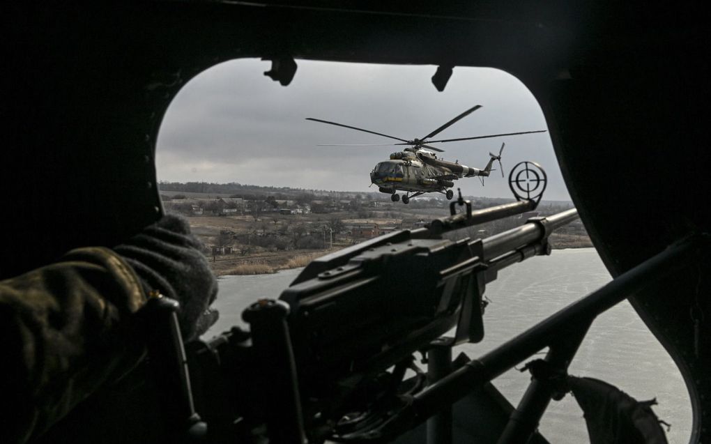 Oekraïense Mi-8 helikopters aan het oostfront Oekraïne. beeld AFP, Aris Messinis