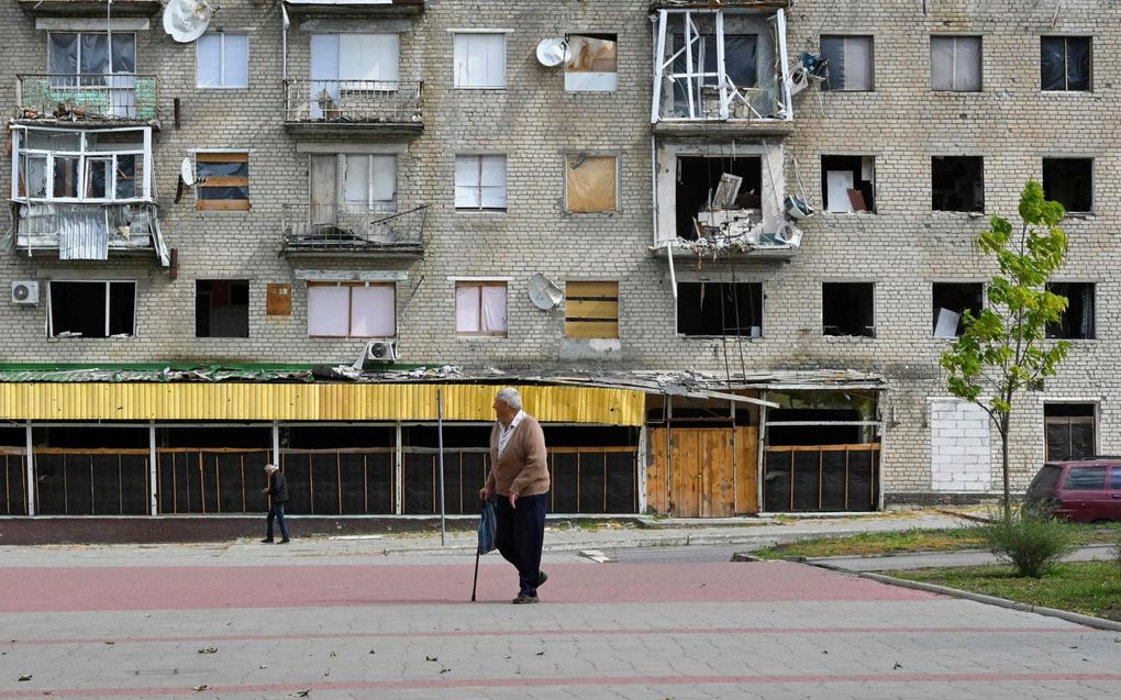 Verwoestingen in de Oekraïense plaats Izyum, in de regio Charkiv. beeld AFP, Sergej Bobok